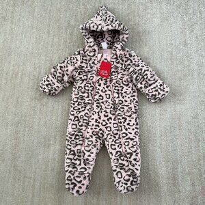 NWT Ollie’s Place Baby Girl Animal Print Faux Fur Bunting One Piece 6-12m